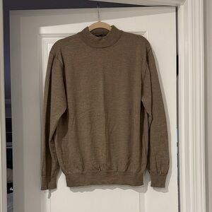 100% Wool - Fiii Italian Men's Classic Tan Crewneck Sweater